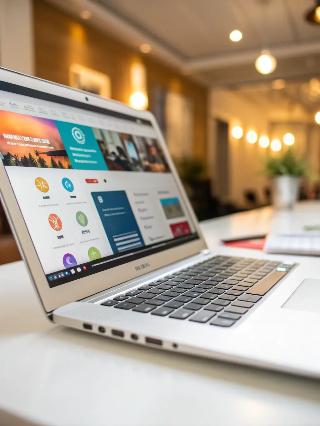 A sleek, modern website design displayed on a laptop, highlighting user-friendly navigation and responsive design.